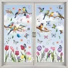 Colorful Bird Window Film Cartoon Static Cling Film Window Sticker Summer