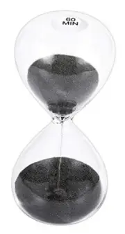Hourglass 60 Minute Sand Timer: 5.1 Inch Black Sand Clock, Large Sand Watch