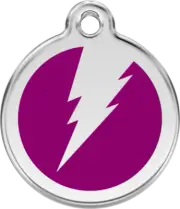 Red Dingo Flash Purple Tag - Lifetime Guarantee - Cat, Dog, Pet ID Tag Engraved
