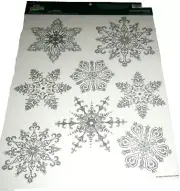 CHRISTMAS Window Clings ~ SILVER SNOWFLAKES