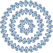 uxcell 60 Pcs 3D Teardrop Rhinestones Diamond Nail Charm Crystal Pointback K9 Glass Rhinestones Crystal Gems for Jewelry Making, Craft, 8x12mm, Light Blue