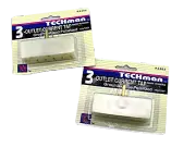 2 Pack 3-Outlet Wall Adapter Converts 1 Outlet to 3 Current Tap Grounded Polariz