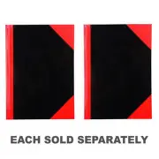 Cumberland Hard Cover Feint Ruled Casebound Notebook Gloss Cover A5 Red Black