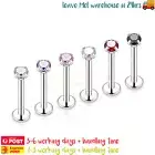 6PCS Labret Monroe Lip Rings Tragus Helix Earrings Studs Piercing Jewellery