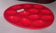 Hotel Collection Red Deviled Egg platter New