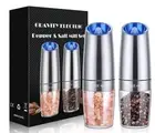 Gravity Electric Salt and Pepper Grinder Set of 2, Spice Grinder Shakers Mill...