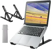 Portable Laptop Stand for Desk,Foldable Anti-Slip Aluminum Laptop Riser,7 Levels Angles Adjustable Computer Stand Compatible with All10-16” Laptops ﻿(Black)