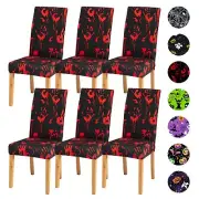 Halloween Chair Covers for Dining Chairs, Dining Room Chair Covers Set of 6, ...