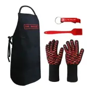 EvridWear The Griller Kit, BBQ Gloves, Apron, Basting Brush, Beer Bottle Opener