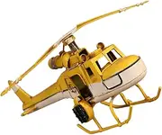 BATHVEVE 1PC Vintage Iron Biplane Model Retro Aircraft Decor for Home Showcase Unique Yellow Ornament Durable Craft for Present Giving and Stylish Home Decoration