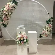 2Pcs White Rectangle Acrylic Plinth Cylinder Pedestal Wedding Display Stand Part