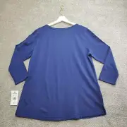 Woolrich Top Women's Large Navy Blue First Forks Lace Stripe Nautical Tunic