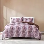 Lush Decor Chuks Collins x Mycelium Dream Cotton Comforter 3 Piece Set Queen Dusty Pink - King Comforter Set - Luxury Bedding Set - Pink Comforter - Eclectic Design
