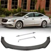 Carbon Fiber Look Front Lip Splitter + Strut Rods For Buick LaCrosse 2005-2019