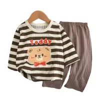在飛比找momo購物網優惠-【JoyNa】兒童睡衣 家居服套裝(長袖套裝/寶寶睡衣/睡褲