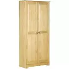 HOMCOM Pantry Cabinet W/ Doors Shelf Adjustability 30.75" Wood Light Brown