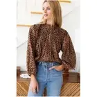 EMERSON FRY NWT Organic Cotton Emmaline Animal Print Blouse // XS
