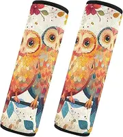 GAIREG Cute Owl Family Soft Seatbelt Strap Cover Seat Belt Shoulder Strap Pad