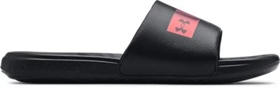 Under Armour Men's Ansa Graphic Slide Sandal, Black-Black-Beta