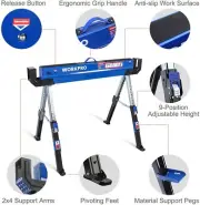 WORKPRO 2 Pcs Heavy Duty Folding Sawhorse Adjustable Saw horse with 2x4 Support