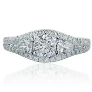 1.30 Carat Round Cut Diamond Engagement Proposal Ring 14k Gold Split Shank
