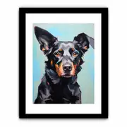 Black Dog Framed print Art Poster