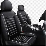 LEJOLI Car Seat Covers Universal Set for Vauxhall Astra H Astra J Astra G Badge Zafira B Astra Corsa D Vectra C Corsa Dacia Duster Car Accessories, Black White