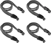 Songholee 4Pcs Elastic Bike Strap, 26.8inch Adjustable Bicycle Bungee Cords with Hooks Wear-Resistant and Tensile Resistant Bike Luggage Straps Strong and Sturdy Bicycle Luggage Rope