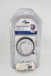 240v Analog Timer Single Outlet 24 Hour Grounded Lamp Grow light Quality - NEW