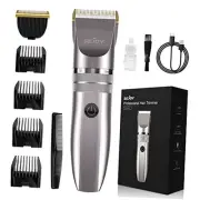 Hair Clippers for Men, Cordless Hair Trimmer Zero Gapped Clippers for Silver