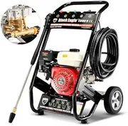 BLACK EAGLE 10HP Powerful 4-Stock Engine | Petrol Power Source Engine | 4800PSI High Pressure Washer Narrow Spray Cleaning Decks