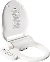 Electric Bidet Toilet Seat Cover, Smart Toilet Seat, Unlimited Warm Water, Vortex Wash, Electronic Heated, Warm Air Dryer, Bidet Seat, Rear and Front Wash, LED Light, White