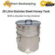 25L Stainless Steel Honey Bucket Settling Tank Sieve Strainer Bee Hive BeeHive