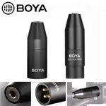 BOYA 35C-XLR PRO 音頻適配器 3.5MM(TRS) 迷你插孔母頭轉 3 針 XLR 公頭連接器,帶幻象電