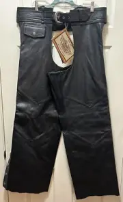 Harley Davidson Black Leather Riding Chaps BNWT