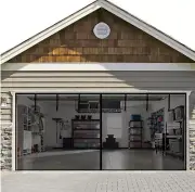 Garage Door Screen Magnetic Single Heavy Duty Mosquito Insects Mesh Net 16x7FT