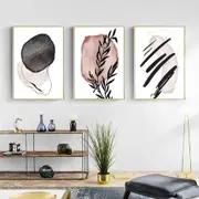 Abstract Pink and Black 3 sets Canvas Wall Art