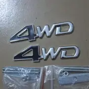 2x Chrome Silver Black 4WD Metal Front Grille Badge Emblem Sports Coupe 3D Turbo