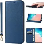 [FSHCPJ] Samsung Galaxy S10 Plus Case with Card Holder TPU Leather flip Wallet Hanging Rope Magnetic Folio Shockproof Proof Protective Galaxy S10 Plus Cover-Sapphire Blue