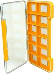 Riverruns Super Slim Transparent box 100% Waterproof Fly Fishing Boxes Easy Grip Foams Multi Magnetic Compartments Two Pocket Sizes All Sized Flies (SSWP-L12C)