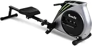 Everfit Elastic Rope Resistance Rowing Machine, Foldable Rower Home Gym Fitness Equipment Cardio Workout Exercise, Adjustable 4 Levels 150KG Weight Capacity Silver Black