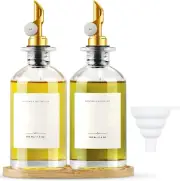 Olive Oil Dispenser Bottle, Coffee Syrup Dispenser with Metal Pour Spout, Oil an