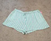 Stoney Clover Lane x Target Striped Womens Shorts Size 3X Plus Mint Green Preppy