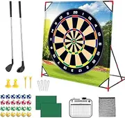 Battle Golf Game Set for Adults & Kids - Indoor/Outdoor Putting Practice with Hitting Mat, Training Wall, 2 Putters - Family Backyard Sports & Swing Training Toy B