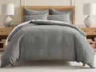 Levtex Home Cloud Waffle Duvet Comforter & 1 Pillow Sham Twin Set Grey