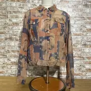 CITRON Santa Monica DEADSTOCK Silk Chiffon Vintage Crop Blouse Small USA LADY
