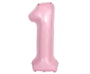40in Large Foil Number 0 1 Balloons for Baby Birthday Party Decor (Pink 1)