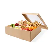 2 Pack Large Square Grazing Boxes with Lids