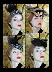 Ladies One-of-a Kind Black & SIlver Fascinator Hat Unique Accents