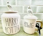 New Rae Dunn “Harry Potter & Hedwig” Snowy Owl Topper Canister & Mug Bundle